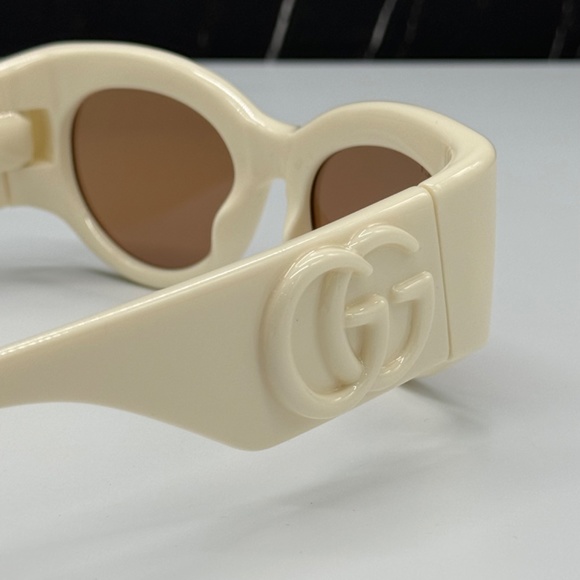 NEW GUCCI GG1544S 004 WOMEN SUNGLASSES GUCCI GG 1544S 004 WHITE BROWN EYEWEAR - Picture 9 of 12